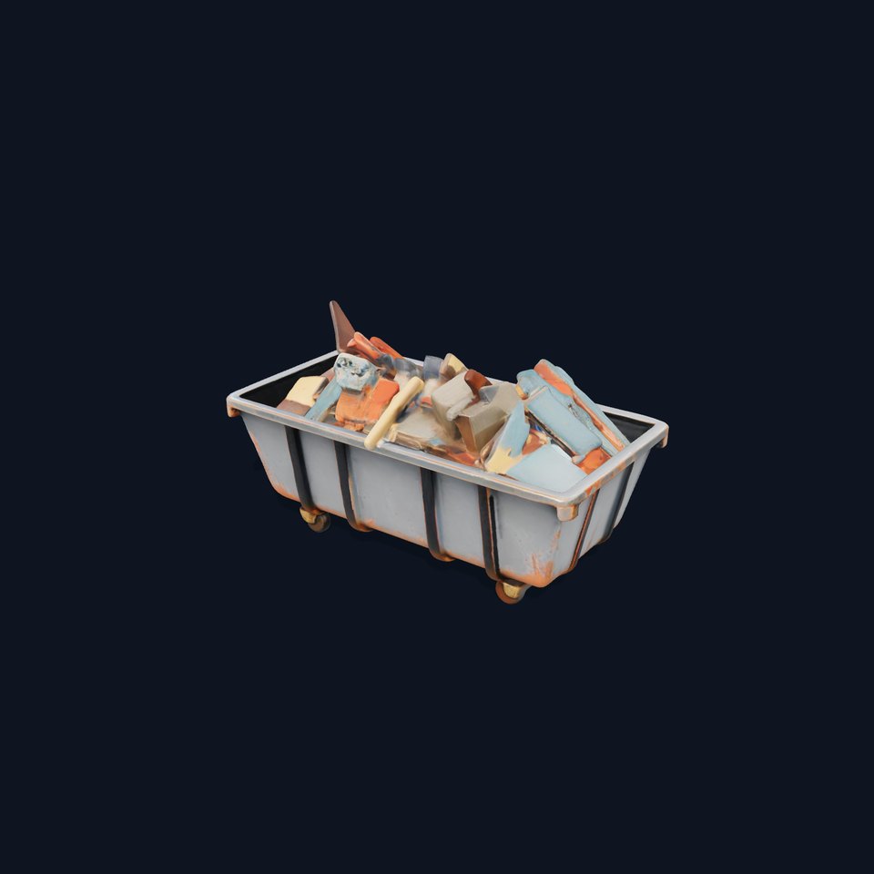 Rustic Dumpster and Debris Model Pack